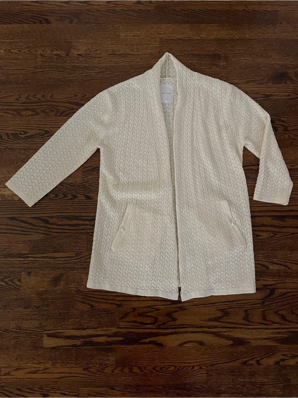 Daniel Buchler Wool & Cashmere Eggshell Cardigan (S)